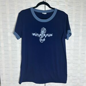 Lularoe Blue Sink Or Swim Mermaid Graphic 
T-Shirt Size Medium